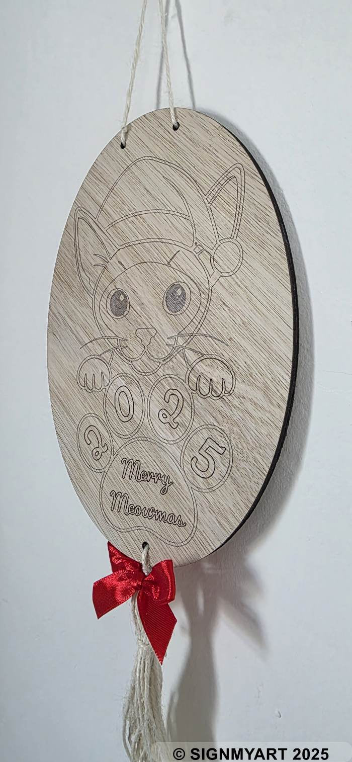 Meowmas Siamese Sign Christmas Bauble Decoration