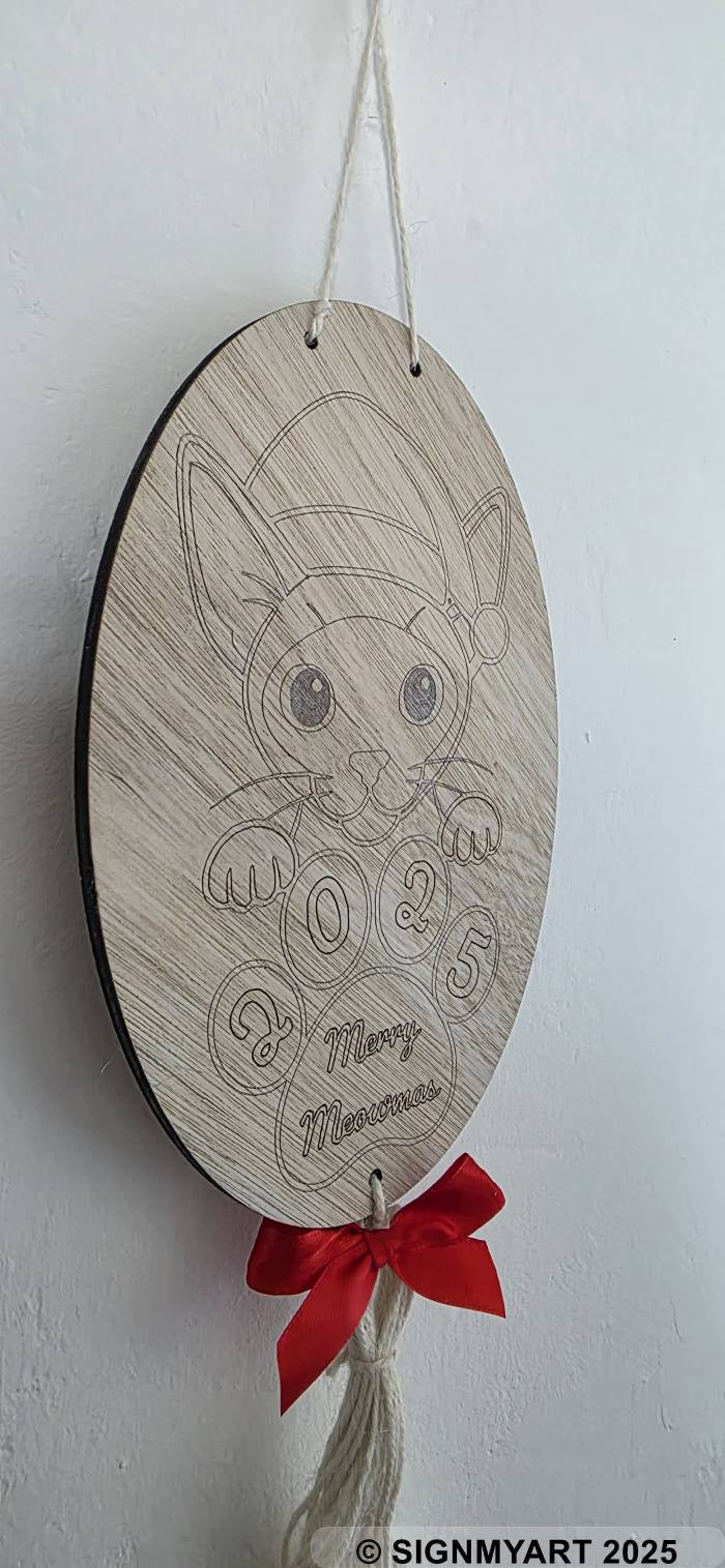 Meowmas Siamese Sign Christmas Bauble Decoration