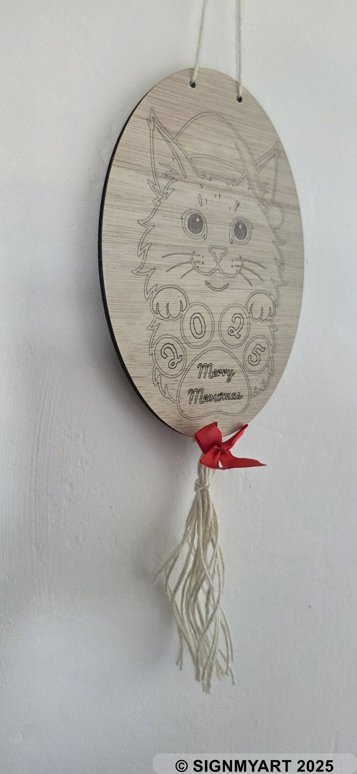 Meowmas Maine Coon Sign Christmas Bauble Decoration