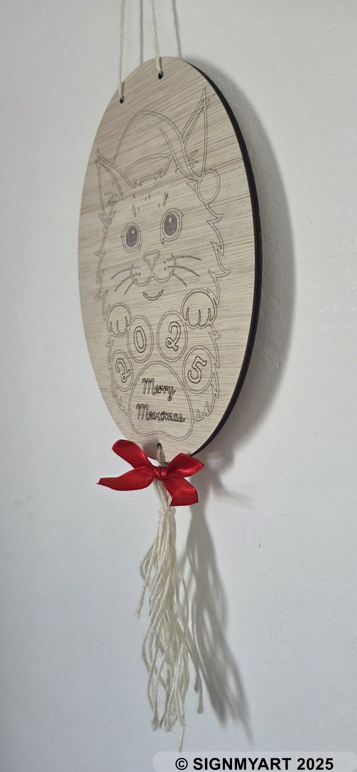 Meowmas Maine Coon Sign Christmas Bauble Decoration