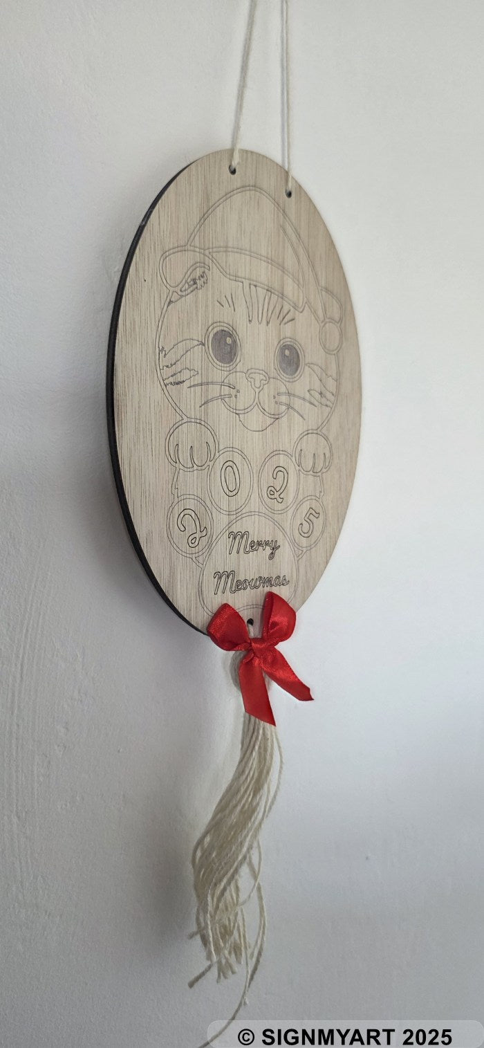 Meowmas Scottish Fold Sign Christmas Bauble Decoration