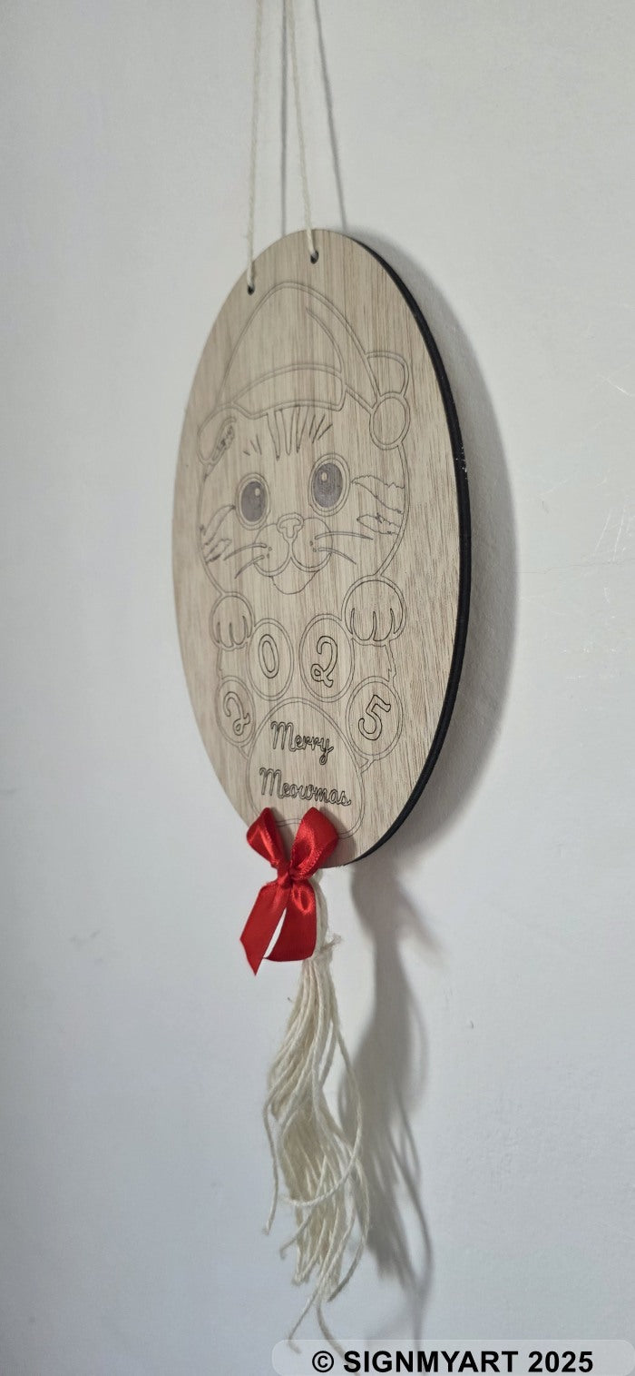 Meowmas Scottish Fold Sign Christmas Bauble Decoration