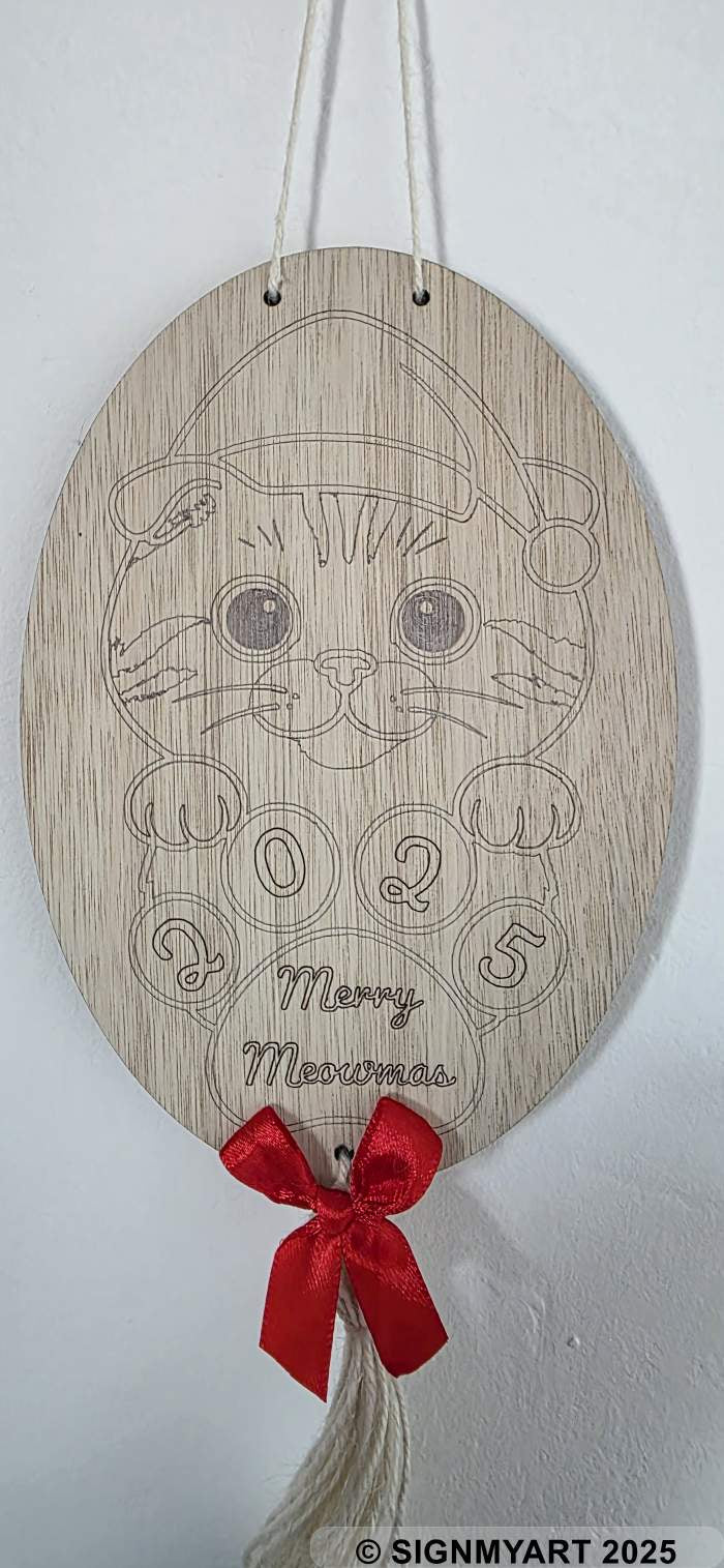 Meowmas Scottish Fold Sign Christmas Bauble Decoration