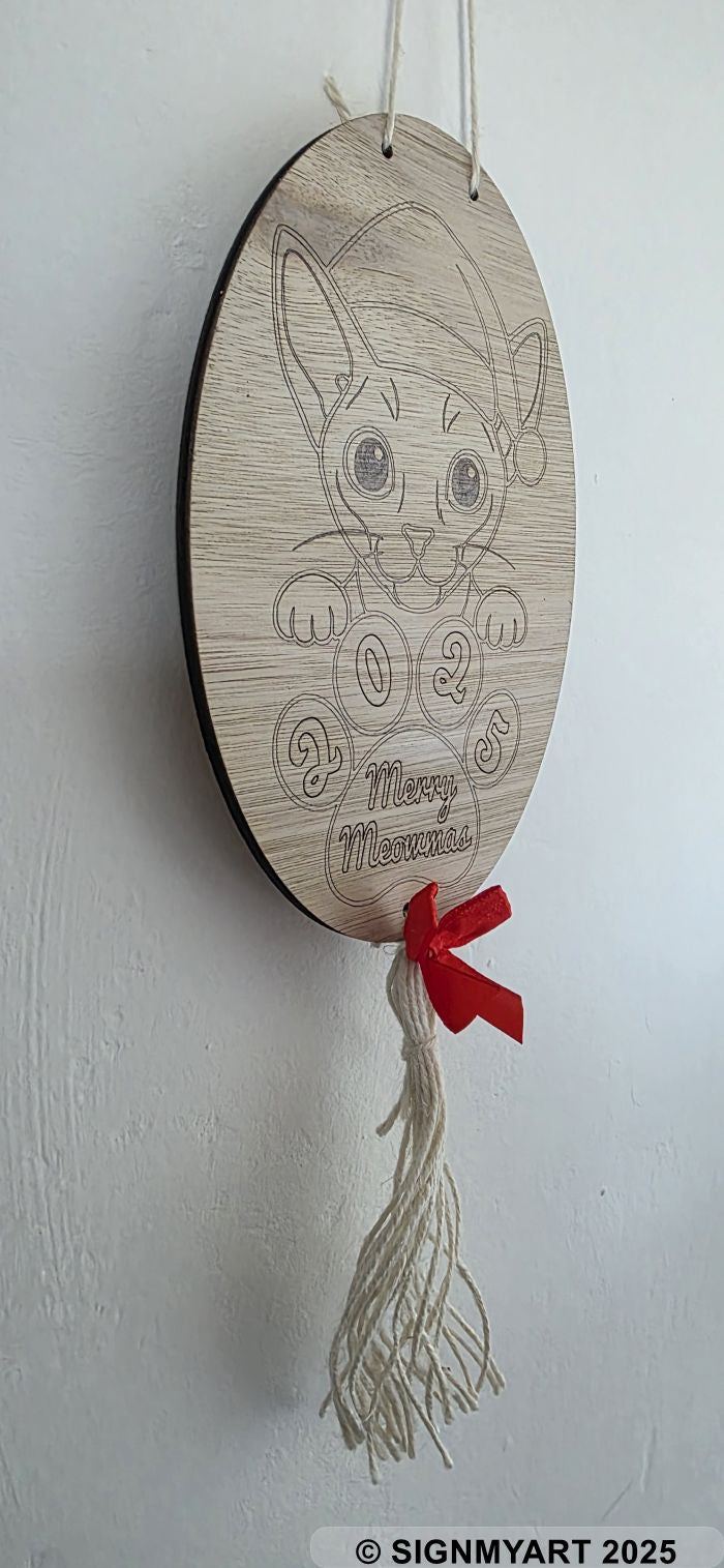 Meowmas Donskoy Cat Sign Christmas Bauble Decoration