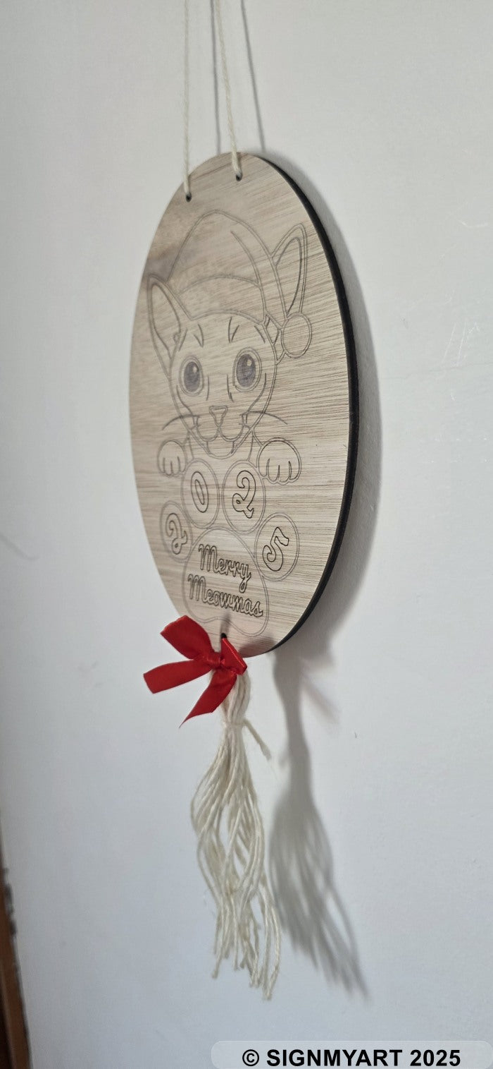 Meowmas Donskoy Cat Sign Christmas Bauble Decoration