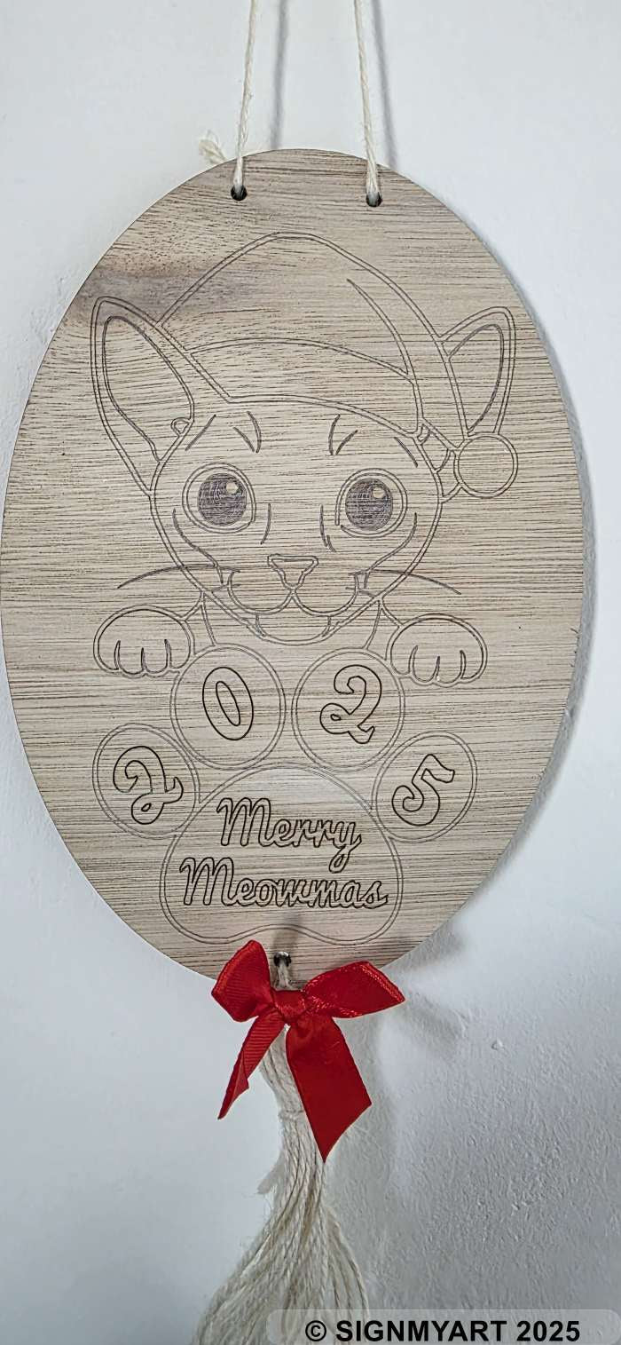Meowmas Donskoy Cat Sign Christmas Bauble Decoration