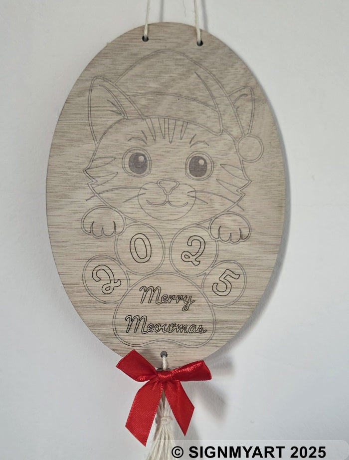 Meowmas American Shorthair Sign Christmas Bauble Decoration
