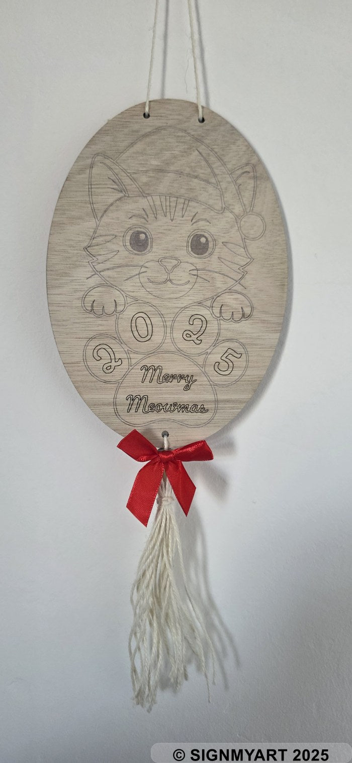 Meowmas American Shorthair Sign Christmas Bauble Decoration
