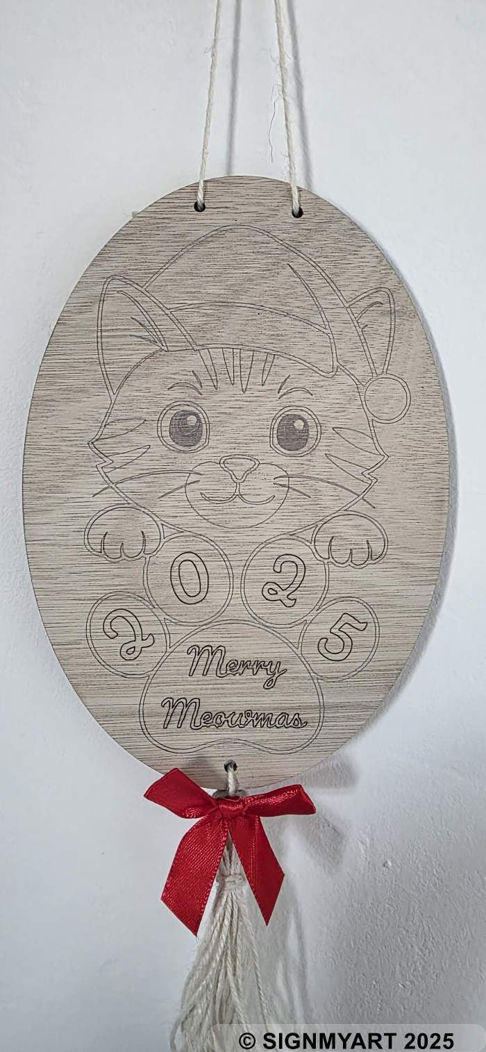 Meowmas American Shorthair Sign Christmas Bauble Decoration