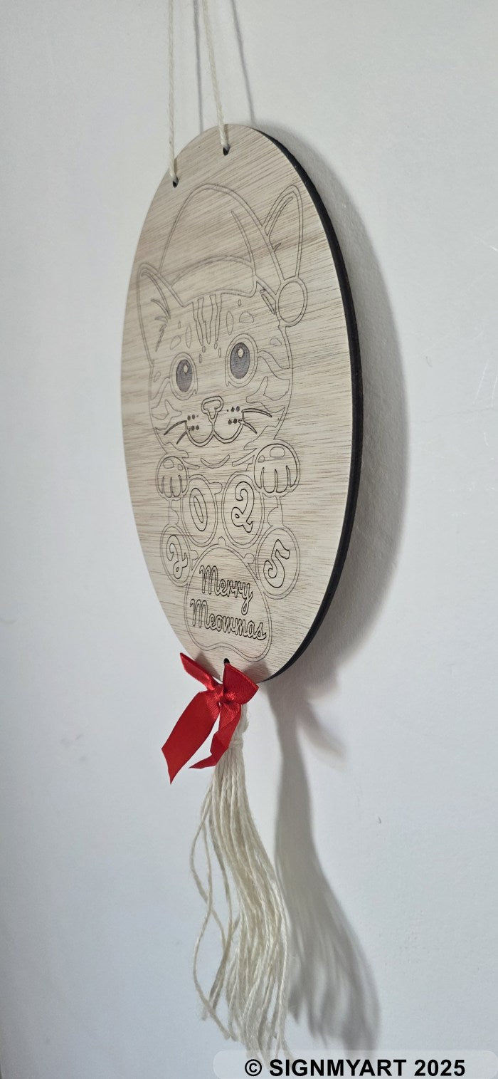 Meowmas Bengal Sign Christmas Bauble Decoration