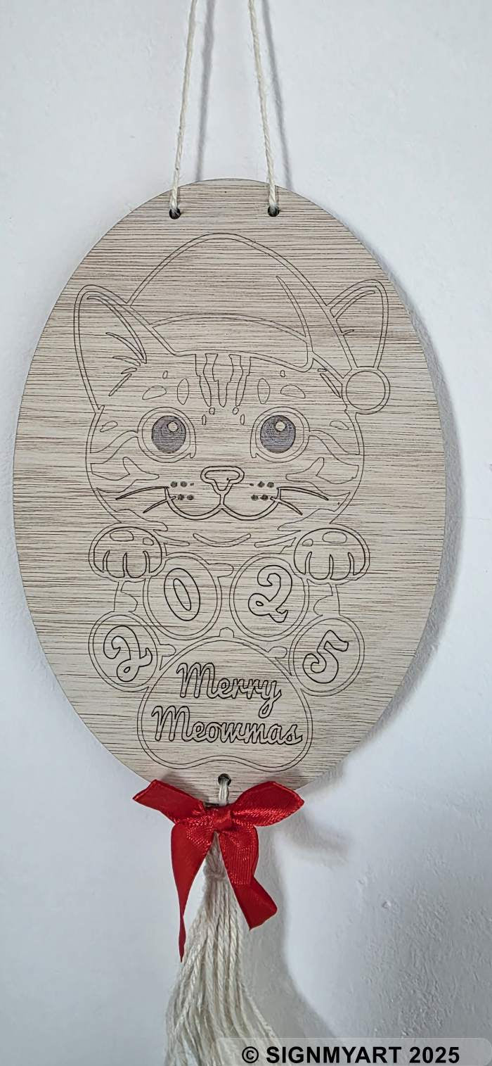 Meowmas Bengal Sign Christmas Bauble Decoration