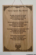 Paws Upon My Heart Clean – Family Friendly Poem Plaque Oak