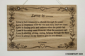 Love is ....... – Original Poem Plaque Oak